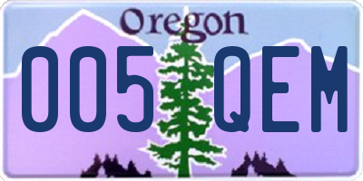 OR license plate 005QEM