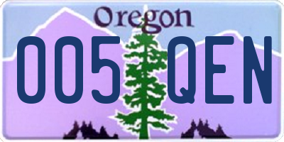 OR license plate 005QEN