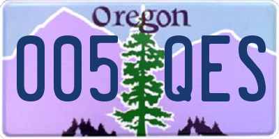 OR license plate 005QES
