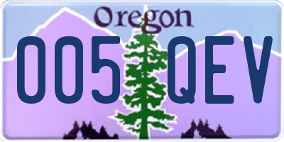 OR license plate 005QEV