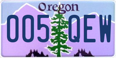 OR license plate 005QEW