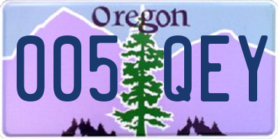 OR license plate 005QEY