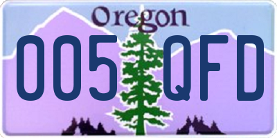 OR license plate 005QFD