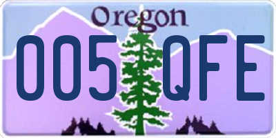 OR license plate 005QFE