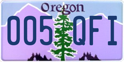 OR license plate 005QFI