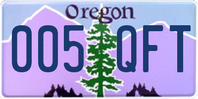 OR license plate 005QFT