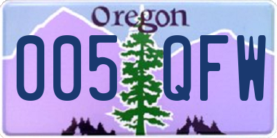 OR license plate 005QFW