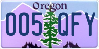 OR license plate 005QFY