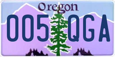 OR license plate 005QGA