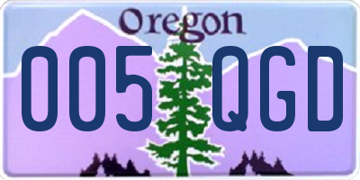 OR license plate 005QGD