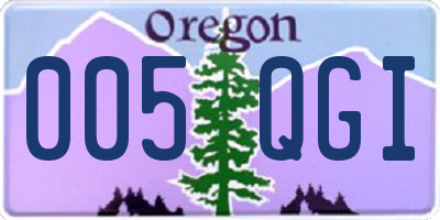 OR license plate 005QGI