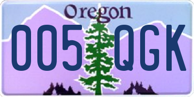 OR license plate 005QGK