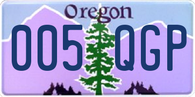 OR license plate 005QGP