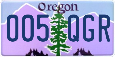 OR license plate 005QGR