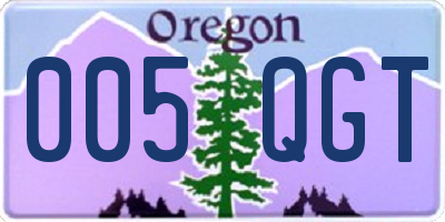 OR license plate 005QGT