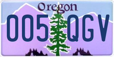 OR license plate 005QGV