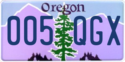 OR license plate 005QGX