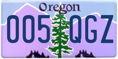 OR license plate 005QGZ