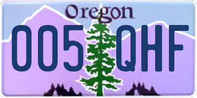 OR license plate 005QHF