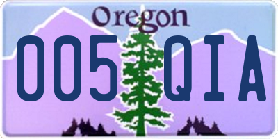 OR license plate 005QIA