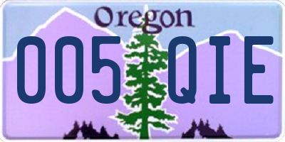 OR license plate 005QIE