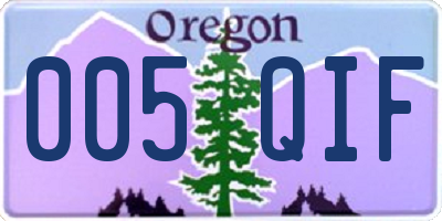 OR license plate 005QIF