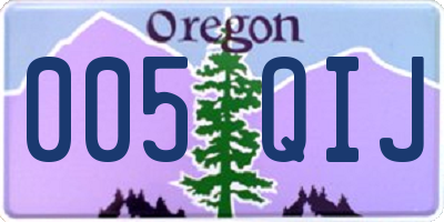 OR license plate 005QIJ