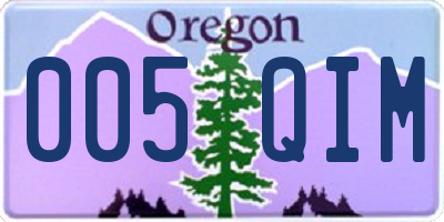 OR license plate 005QIM