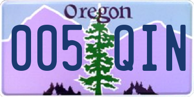 OR license plate 005QIN