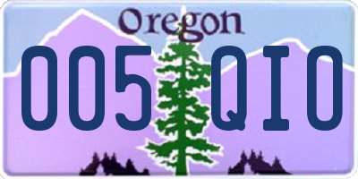 OR license plate 005QIO