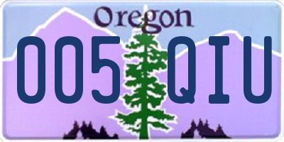 OR license plate 005QIU