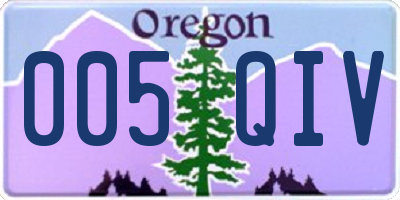 OR license plate 005QIV