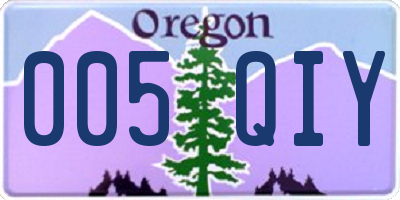 OR license plate 005QIY