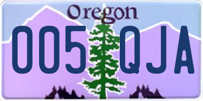 OR license plate 005QJA