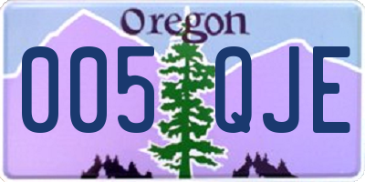 OR license plate 005QJE