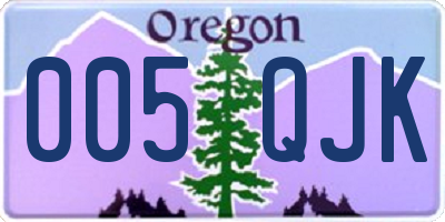 OR license plate 005QJK