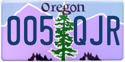 OR license plate 005QJR