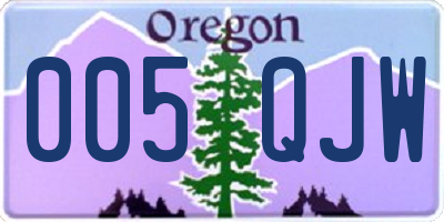 OR license plate 005QJW