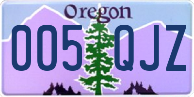 OR license plate 005QJZ