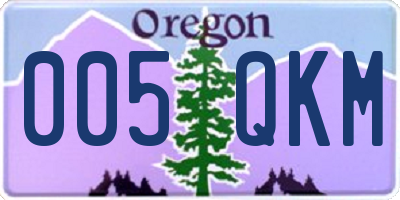 OR license plate 005QKM