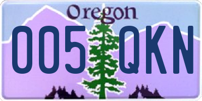OR license plate 005QKN