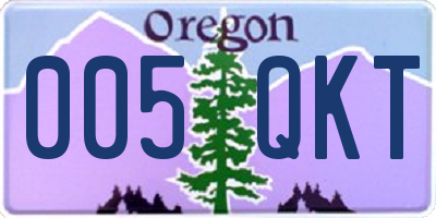 OR license plate 005QKT