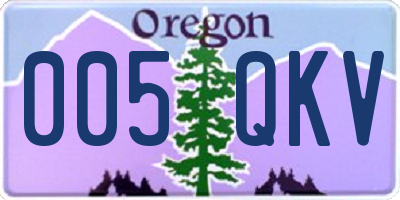 OR license plate 005QKV