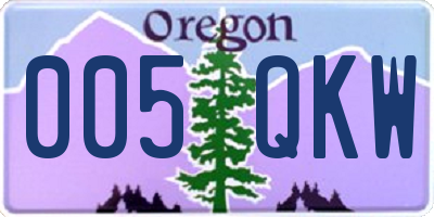 OR license plate 005QKW