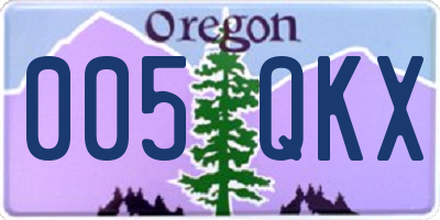 OR license plate 005QKX