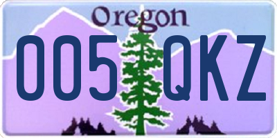 OR license plate 005QKZ