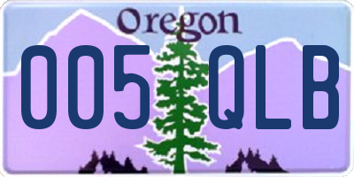 OR license plate 005QLB