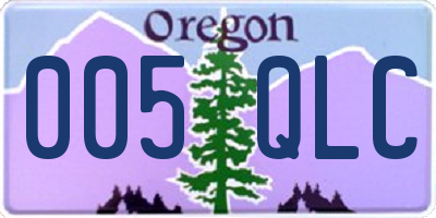 OR license plate 005QLC