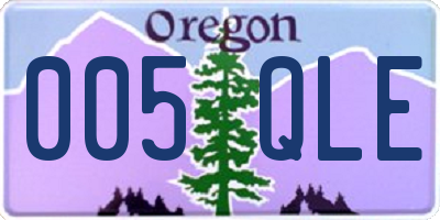 OR license plate 005QLE