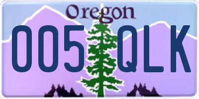 OR license plate 005QLK
